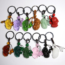 High-grade  3D carving Lucky Chinese Pixiu Animal  Key Chain Buddhism  Pendant Key Ring